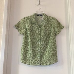 Floral Printed Tea Green Blouse